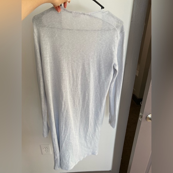 Abound light Gray Knit Open Front Cardigan Duster Sweater Long Sleeve Cotton XS - Picture 9 of 9